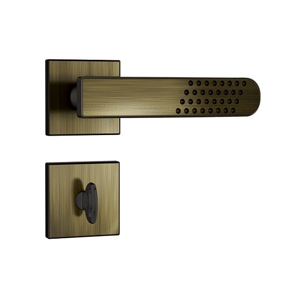 Fechadura Para Porta de Banheiro Roseta Quadrada 1 Antique E-Coat 823/21 - Stam