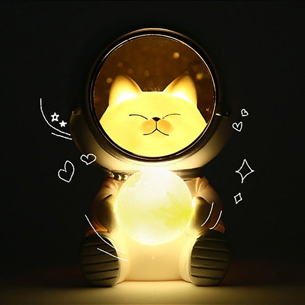 Luminária Astronauta Gato