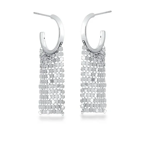 Argola Paetê Banho Ródio