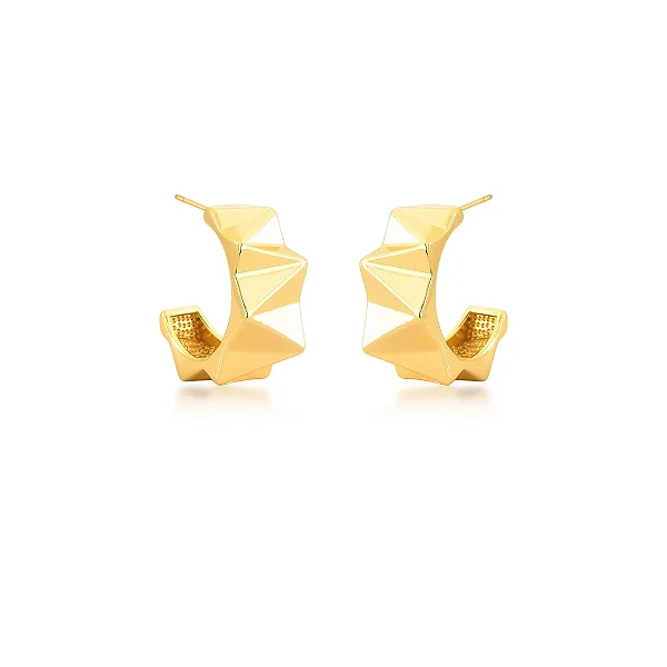 Argola Texturizada Geométrica