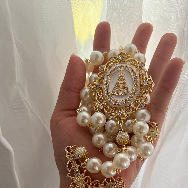 Terço Nossa Senhora Aparecida Dourado