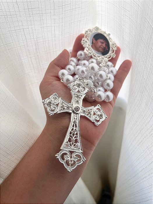 Terço de noiva personalizado com Relicário