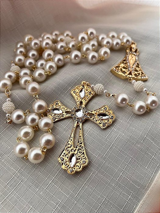Terço de Nossa Senhora modelo 02 Dourado