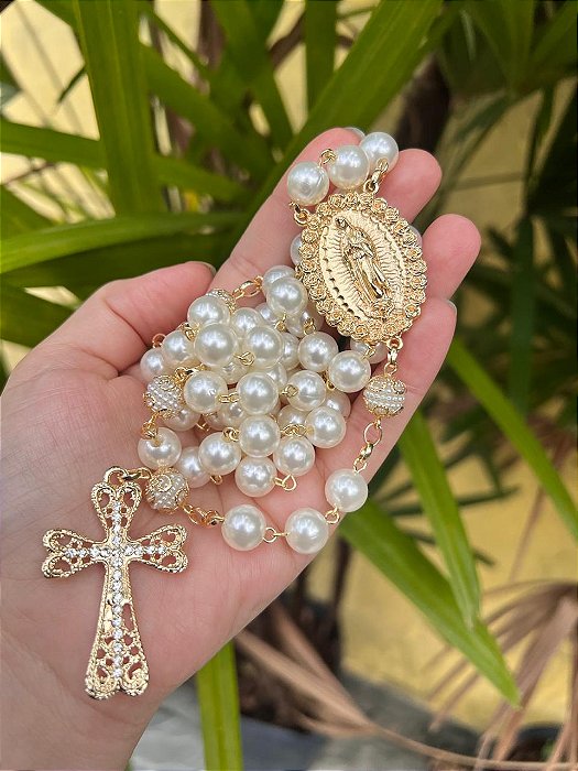 Terço de Nossa Senhora de Guadalupe Dourado