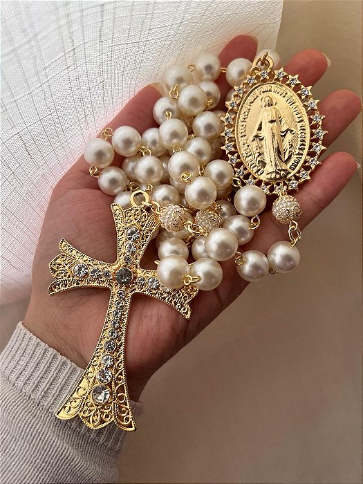 Terço Nossa Senhora das Graças Dourado