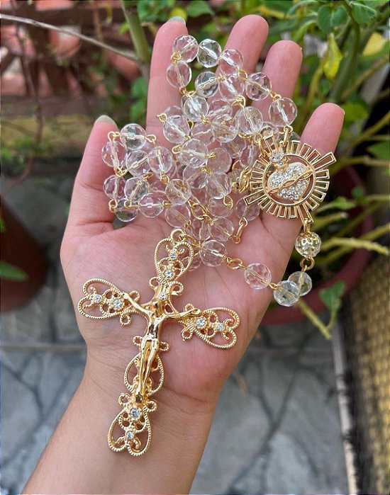 Terço de Noiva de Cristal Sagrado Coração