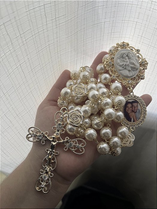 Terço Nossa Senhora Aparecida e Relicário Personalizado