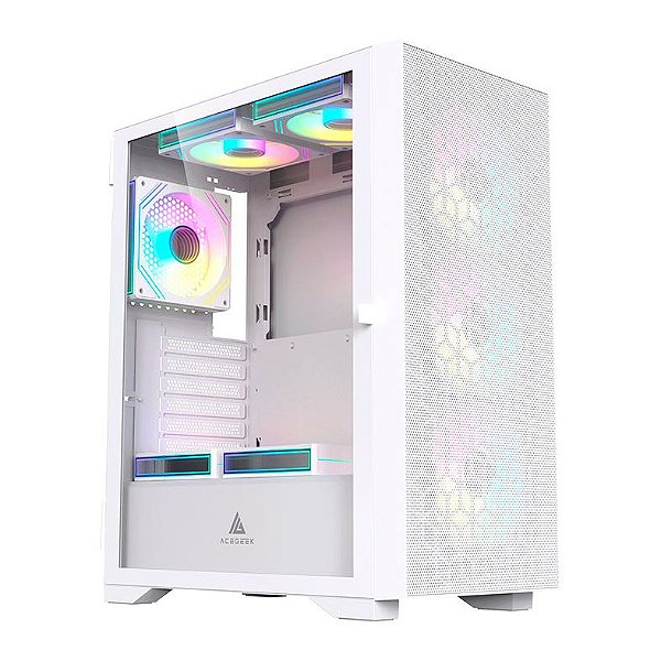 GABINETE GAMER ACEGEEK SHIELD D440 BRANCO (SEM FANS)