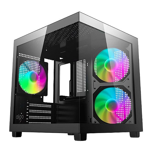 GABINETE GAMER AIGO APOLLO A275 PRETO MINI TOWER