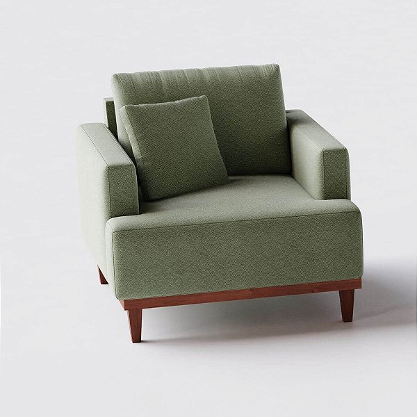 Poltrona Doha em Linho Verde Claro