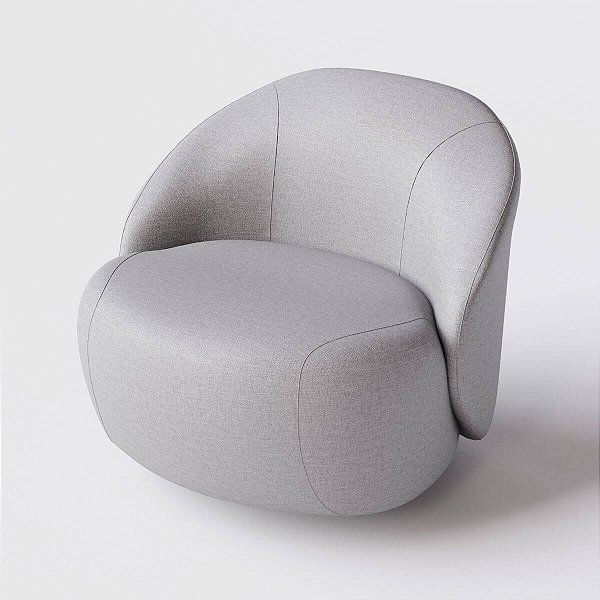 Poltrona Mônaco Chenille Cinza