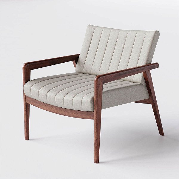 Poltrona Decorativa Atenas em Chenille Bege