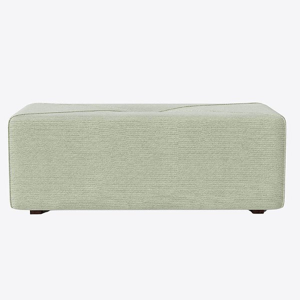 Recamier Smart Puff Retangular em Linho Verde Claro
