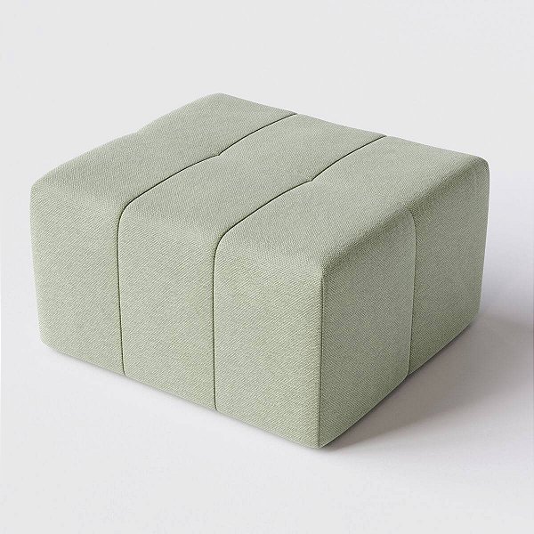 Puff Decorativo Santorini 75cm x 80cm em Linho Verde Claro