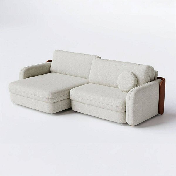 Sofá Cama New Denver Sem Caixa 2,60m em Linho Off White Nuvem