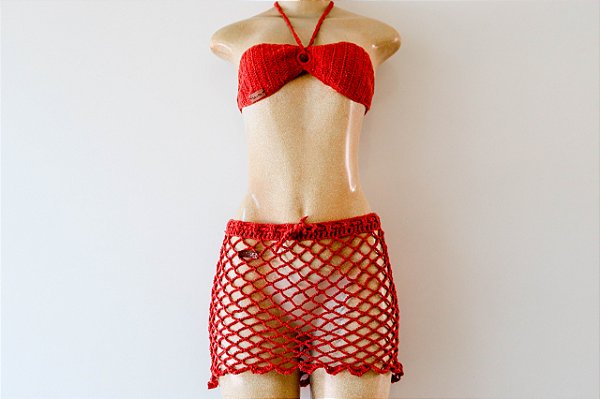 Biquiní e Saída de Praia em Crochê