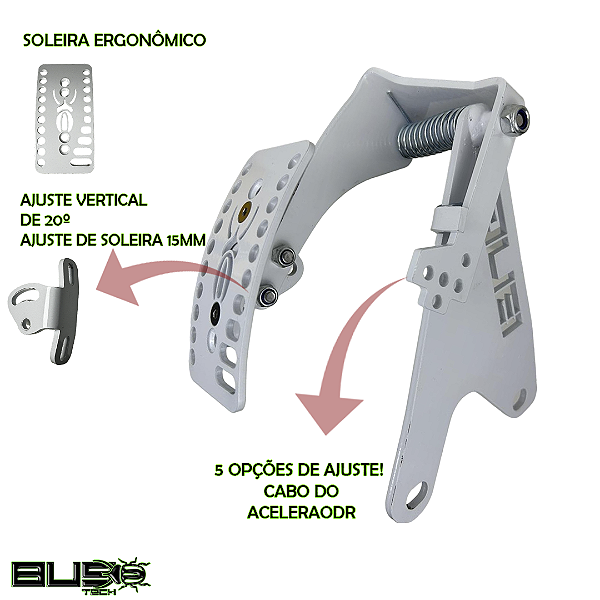 Pedal Acelerador Suspenso BugTech 2024 Branco