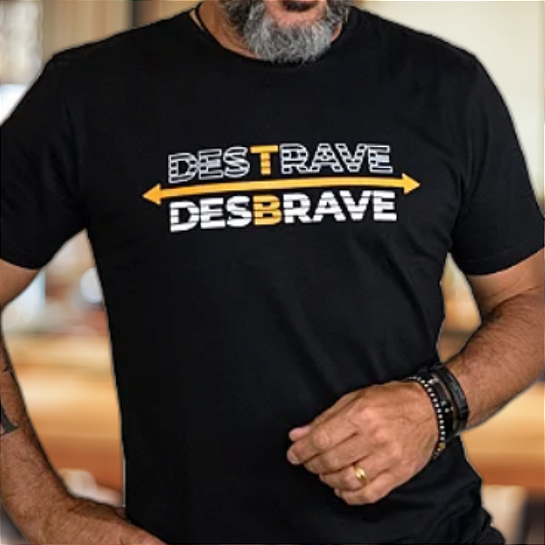 CAMISA MASC. "DESTRAVE-DESBRAVE" ALGODÃO EGÍPCIO - COR PRETA