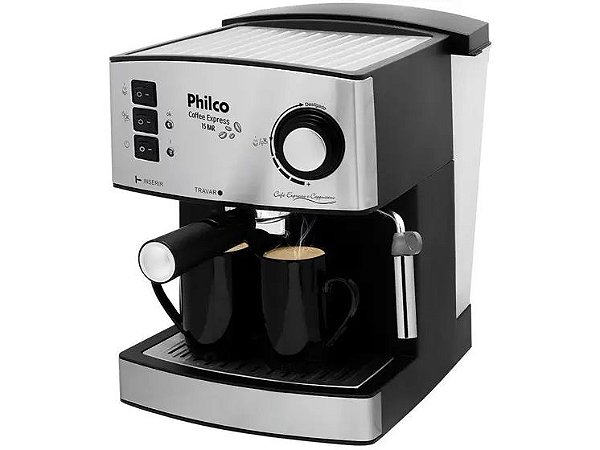 Cafeteira Elétrica Philco Coffee Express 2 Xícaras - Prata e Cinza -MC - MC  Compra Certa