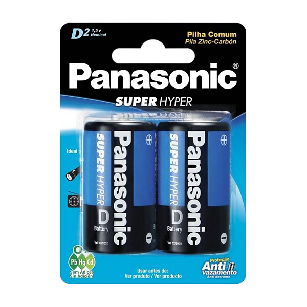 2 Pilhas Baterias D Grande Comum Panasonic Original Rádio Lanterna