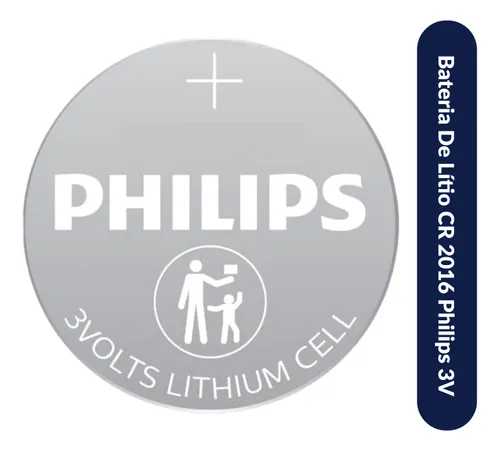 Bateria de Lítio CR 2016 Philips 3 Volts 1 Unidade