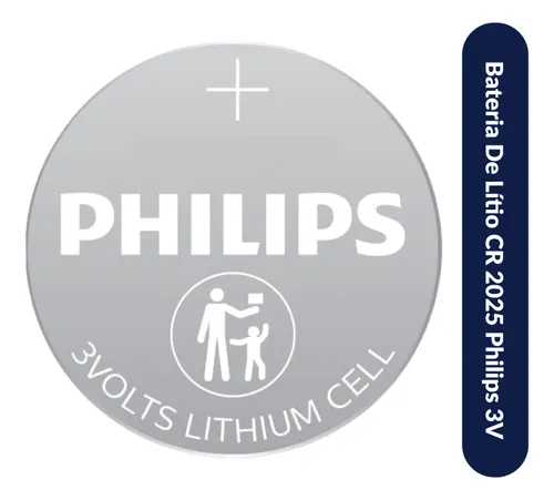 Bateria de Lítio CR 2025 Philips 3 Volts 1 Unidade
