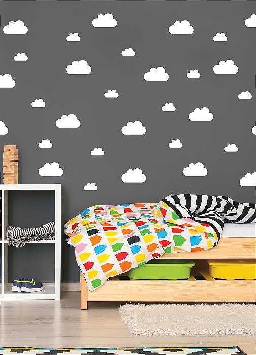 Adesivo Decorativo para Geladeira, Móveis ou Paredes. Tema Nuvens