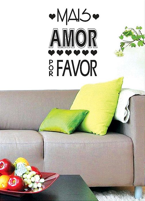 Adesivo Decorativo para Geladeira, Móveis ou Paredes Tema Mais Amor Por Favor - JW Shop