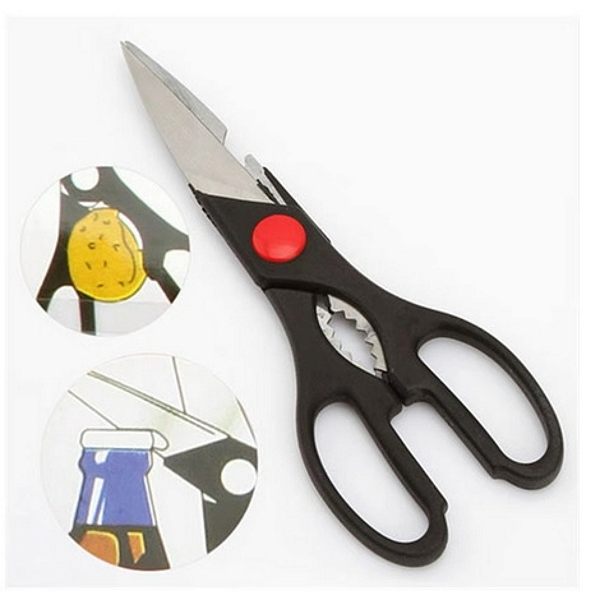 Tesoura De Cozinha De Inox Multiuso Preto - Wellmix