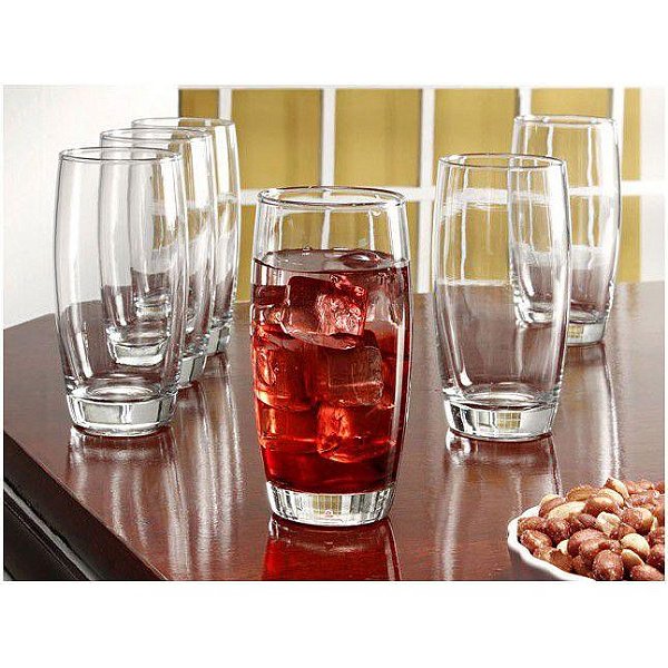 Jogo de Copos de Vidro 300ml 6 Peças Oca Nadir