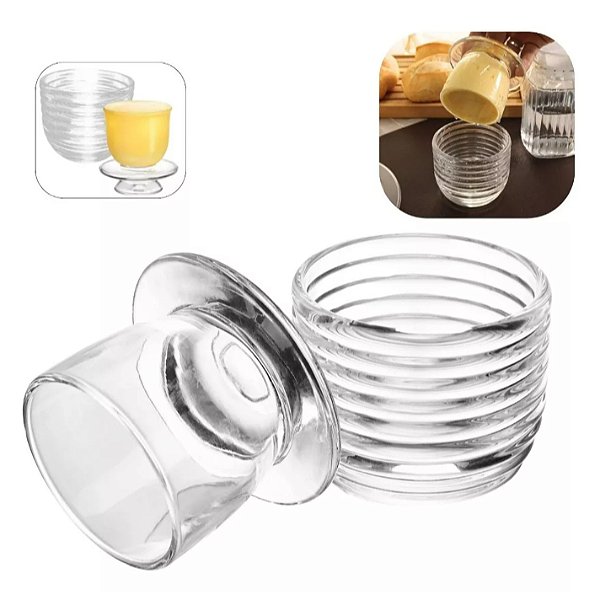 Manteigueira Francesa de Vidro Colmeia Transparente Lyor