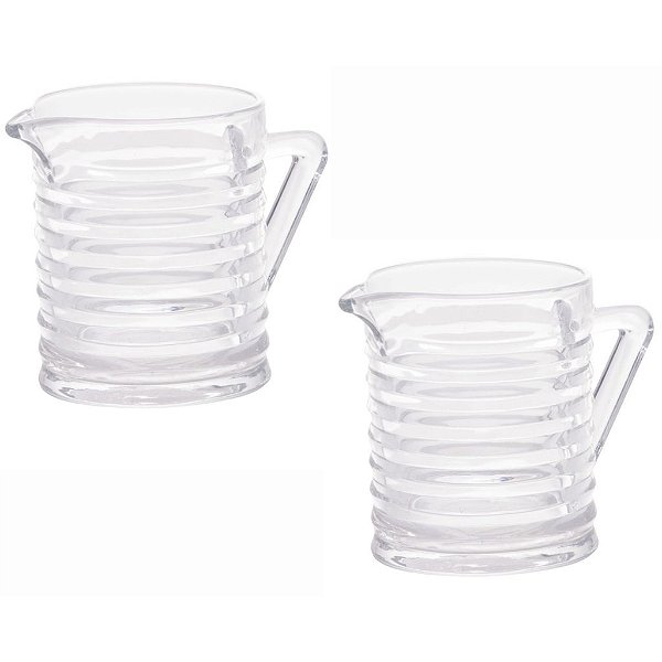 Kit 2 Leiteira de Vidro Com Alça Coleção Colméia 340ml Lyor