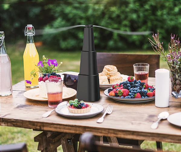 Ventilador Repelente RETRÁTIL Espanta Moscas Preto Com Alça