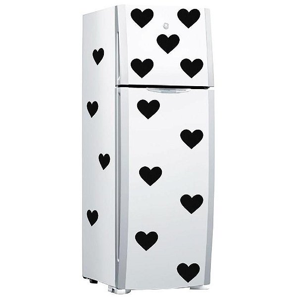 Adesivo Decorativo Coração Preto Para Geladeira Móveis Paredes