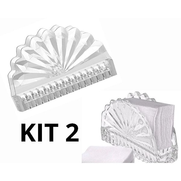 Kit 2 Porta Guardanapos Vidro Linha Luxo 12cm L'hermitage