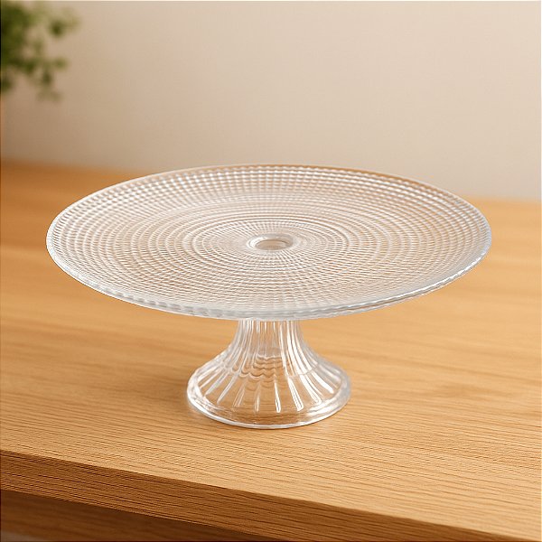 Boleira Prato Para Bolo Vidro Com Pé Oriental 27cm Dynasty
