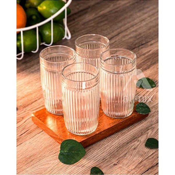 Jogo de 6 Copos Vidro Para Água Suco Riviera 330ml