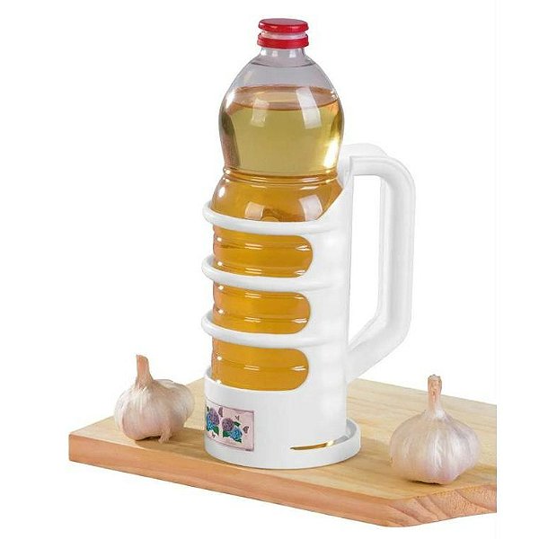 Porta Óleo Azeite Vinagre Com Alça Flexível Branco Hortênsia