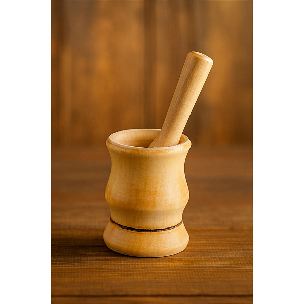 Pilão Prático Com Socador Em Madeira Para Drink Alho Tempero