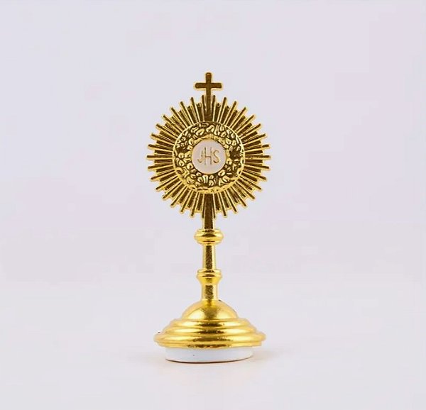 Mini Ostensorio Santissimo JHS Eucaristia Para Casa Carro M2