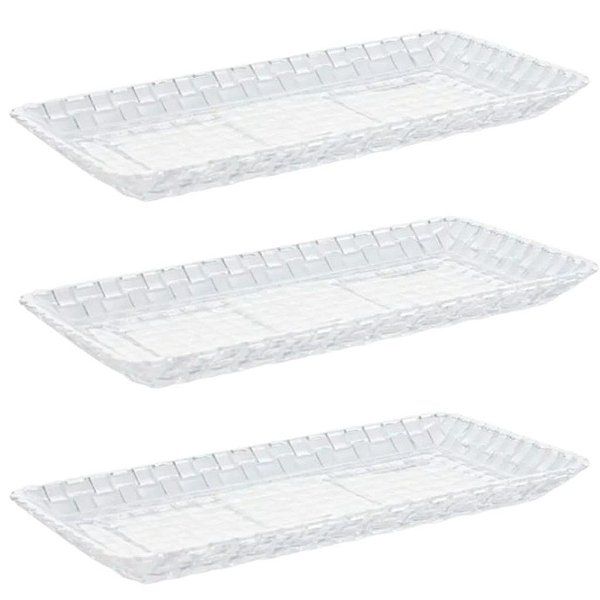 Kit 3 Travessas de Vidro Cristal Para Sobremesa Tress 25cm