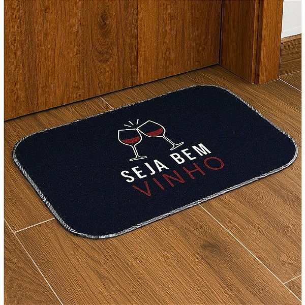 Tapete Capacho Decorativo Seja Bem Vinho 34x60cm C3791 Caixa de entrada