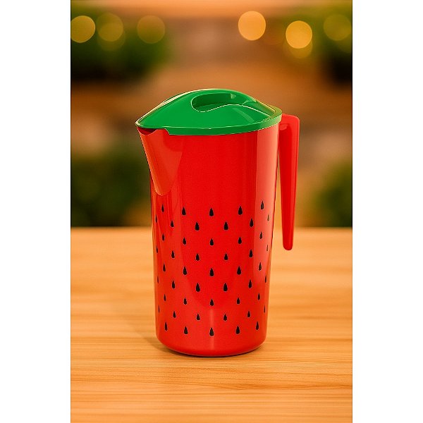 Jarra Para Suco Com Tampa Sementes Melancia Vermelha 2L C230