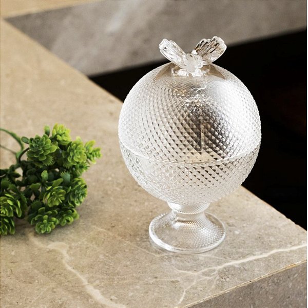 Potiche de Cristal com Pé Borboleta Butterfly 13cm Wolff C20740