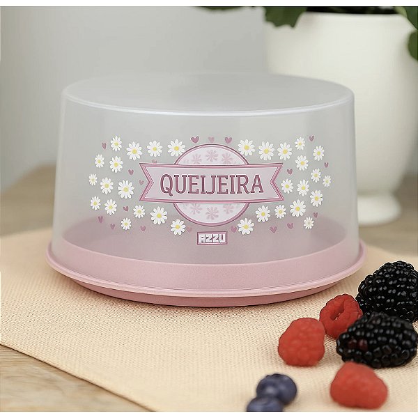 Queijeira Base Moderna Tampa Rosca e Alça Imbutida Linha Azzu