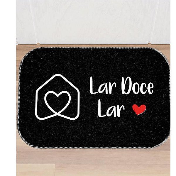 Tapete Capacho Decorativo Preto Doce Lar 34x60cm Cod.37236