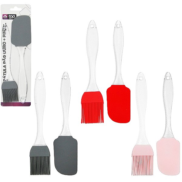 Kit Espátula Pão Duro + Pincel de Silicone Culinário R1242