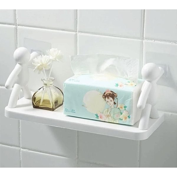 Prateleira Organizador Multiuso Parede Boneco Branco 31,5cm