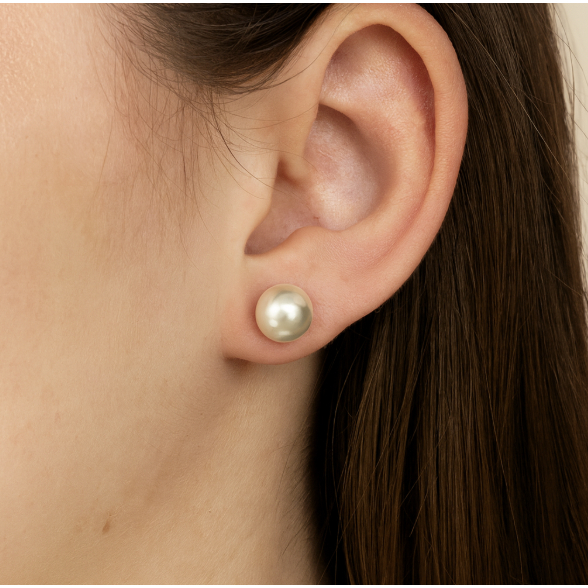 1 Par de Brincos Modelo Pérolas Elegante com Tarracha 6mm Biju