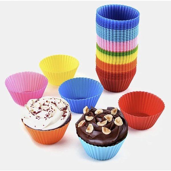 Kit 6 Formas de Cupcake Bolo Muffin Redondas Silicone Mini C22019